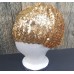 s Gold Sequin Hat Holiday Christmas New Years Sparkle Stretch Beret One SZ  eb-76263112